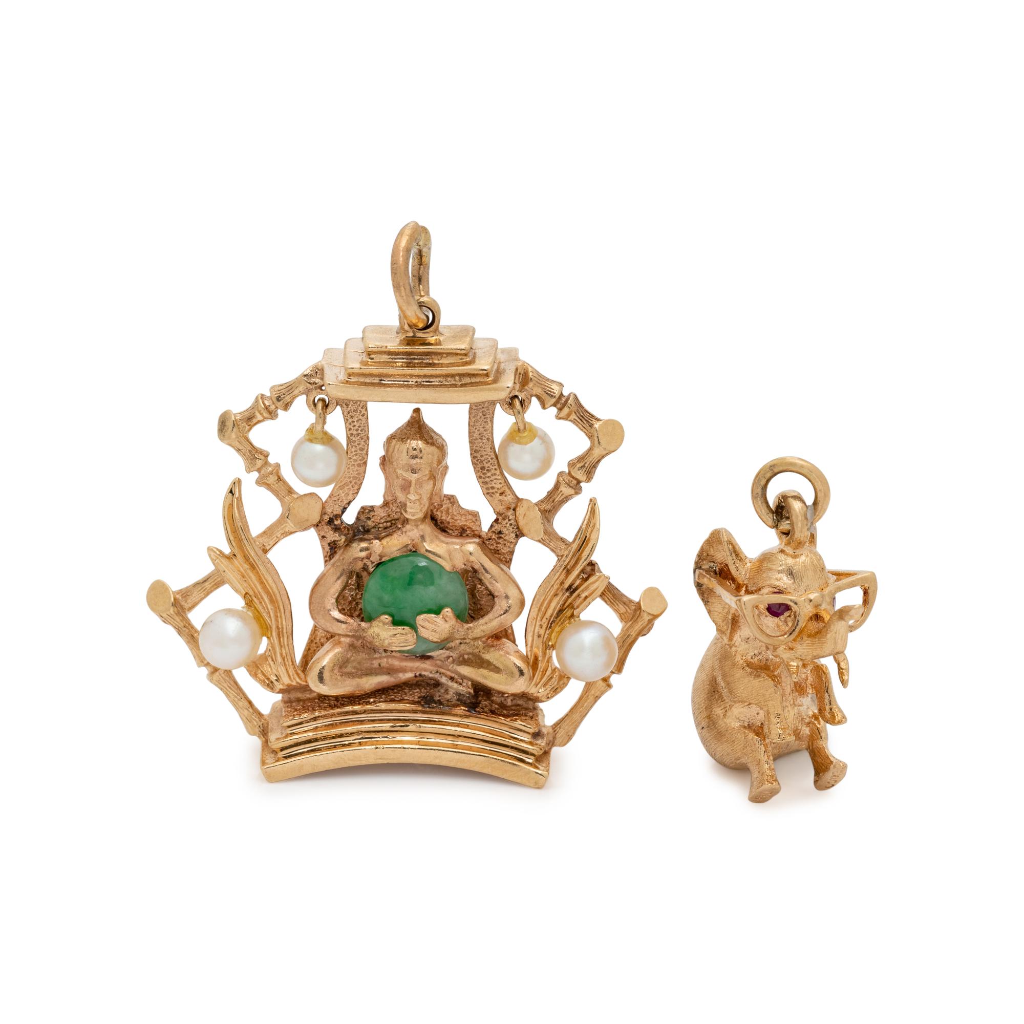 COLLECTION OF YELLOW GOLD CHARMS