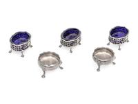 Five George III Silver Salt Cellars