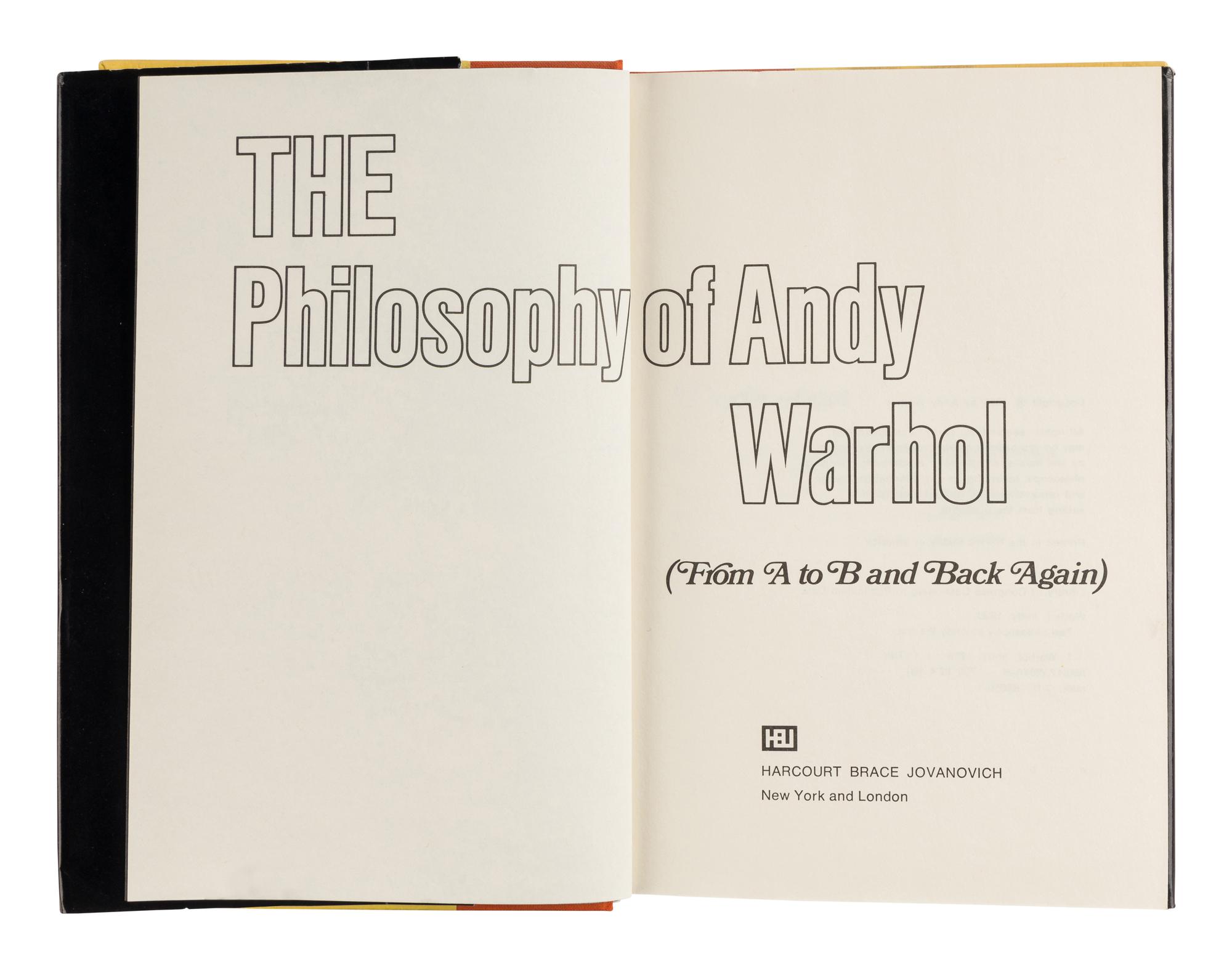 WARHOL, Andy (1928-1987). America . New York: Harper & Row, Publishers, [1985].
