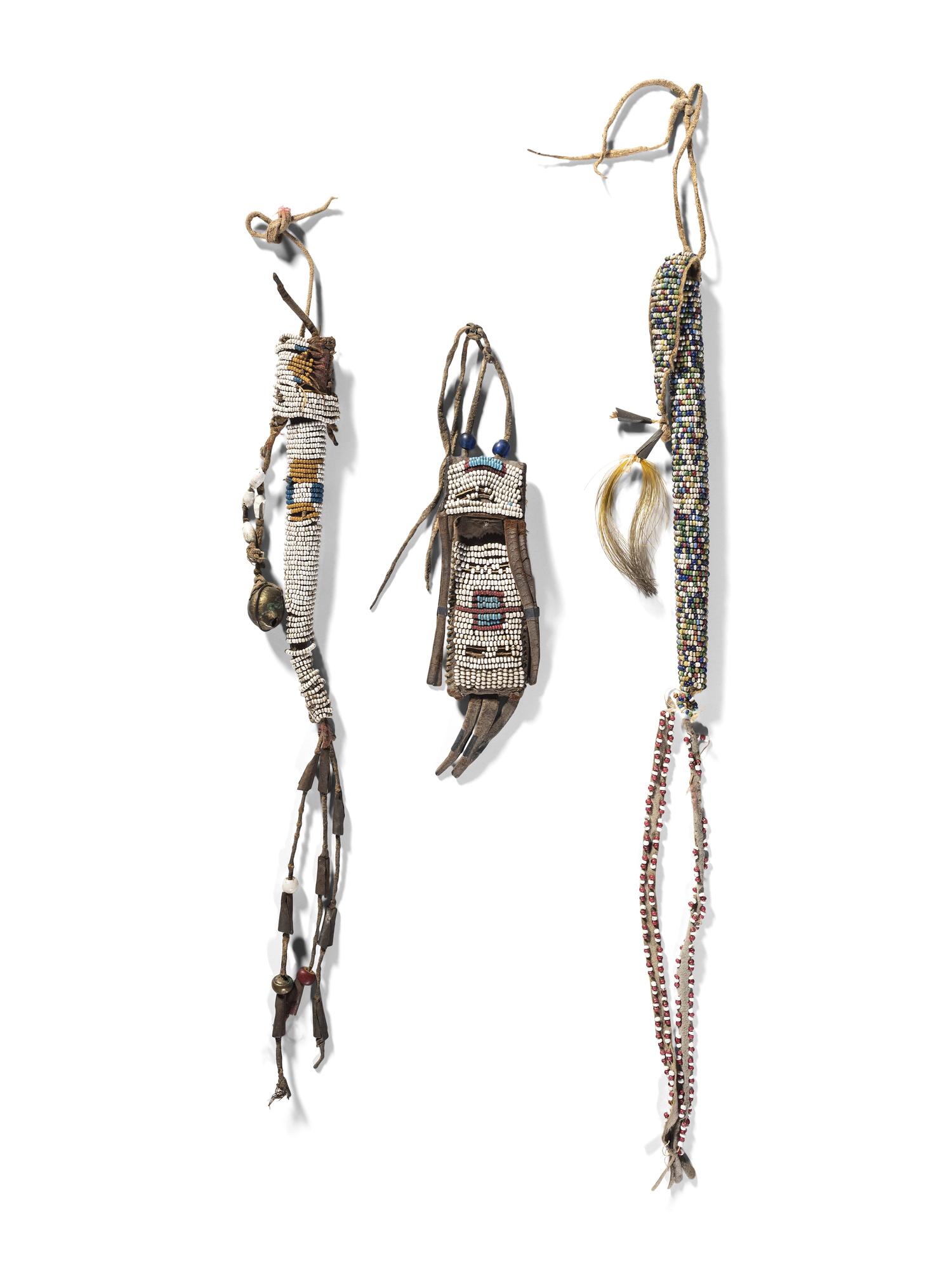Plains Beaded Awl Cases and Wetstone Case