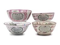 Four Sunderland Luster Center Bowls