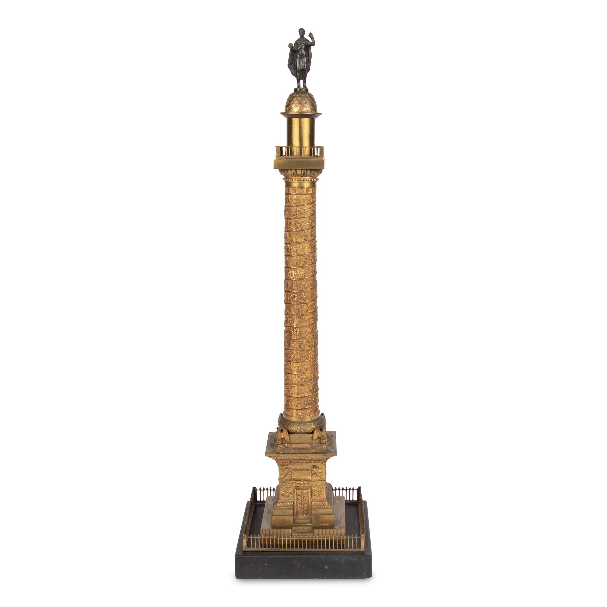 A Grand Tour Gilt Bronze Model of the Vendôme Column