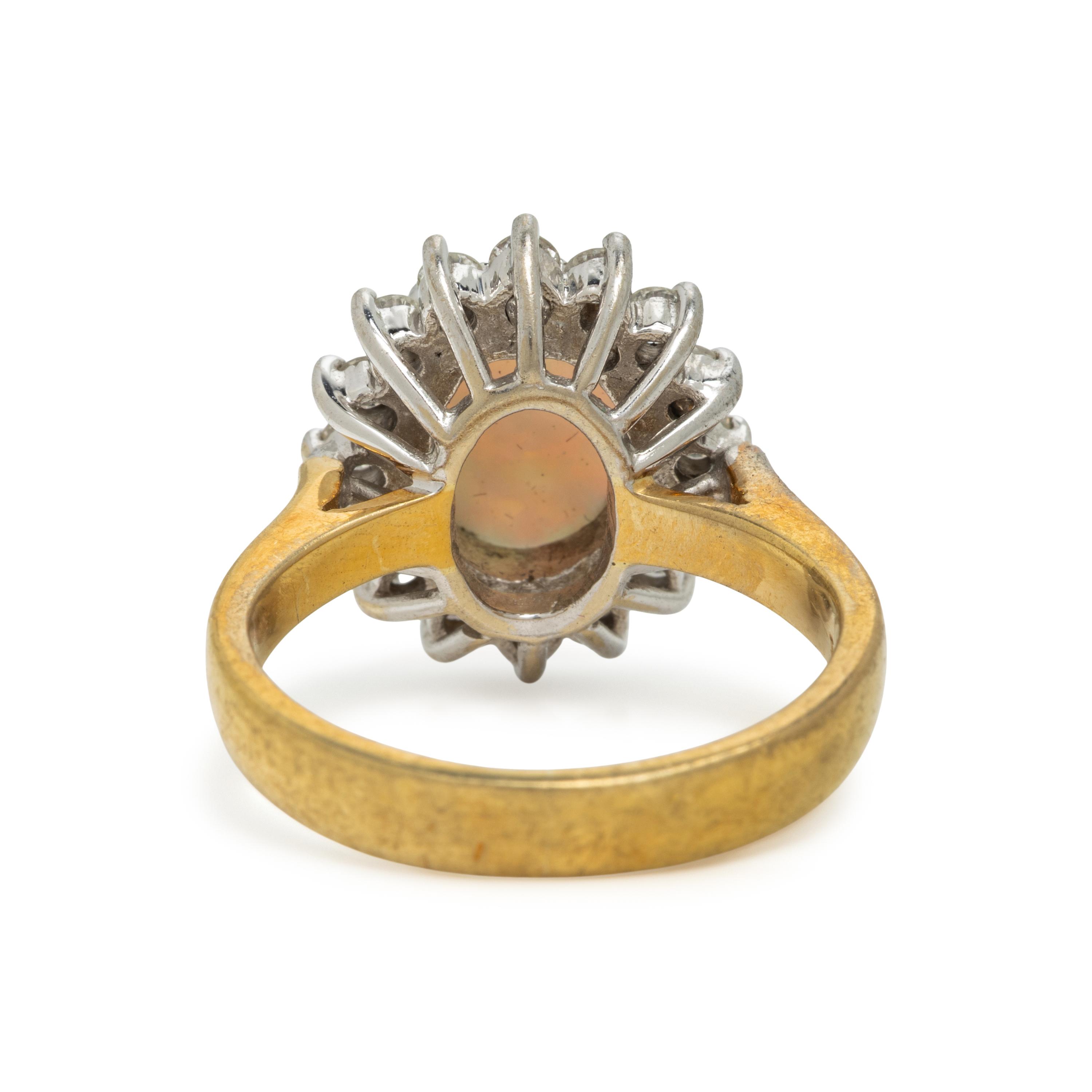 Opal Doublet and Diamond Ring