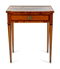 A Parish-Hadley Louis XVI Style Parquetry Side Table — 20TH CENTURY