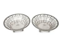 A Pair of German Silver Reticulated Bowls