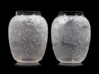 A Pair of Lalique Biches Vases