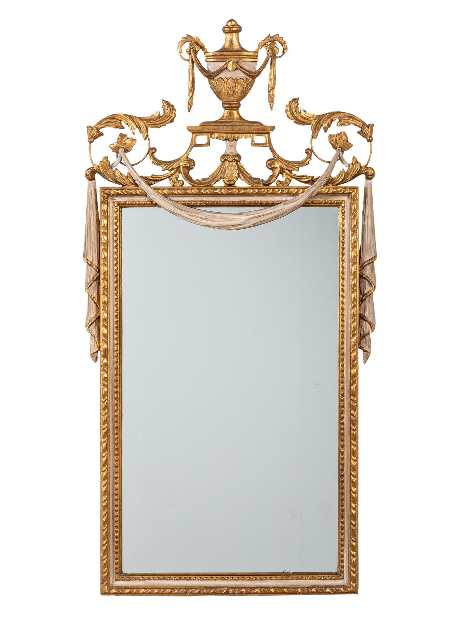A Neoclassical Style Giltwood Mirror
