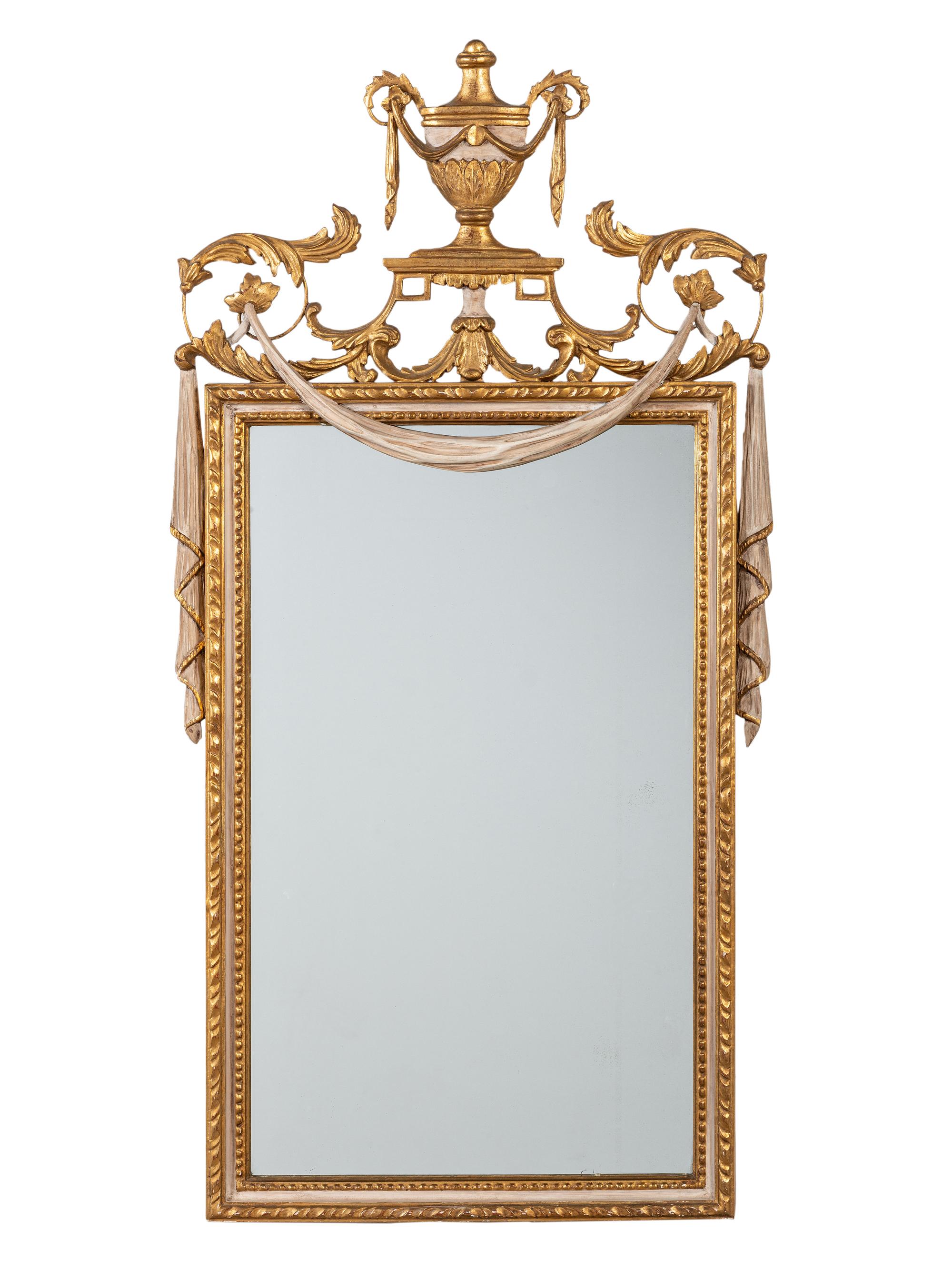 A Neoclassical Style Giltwood Mirror