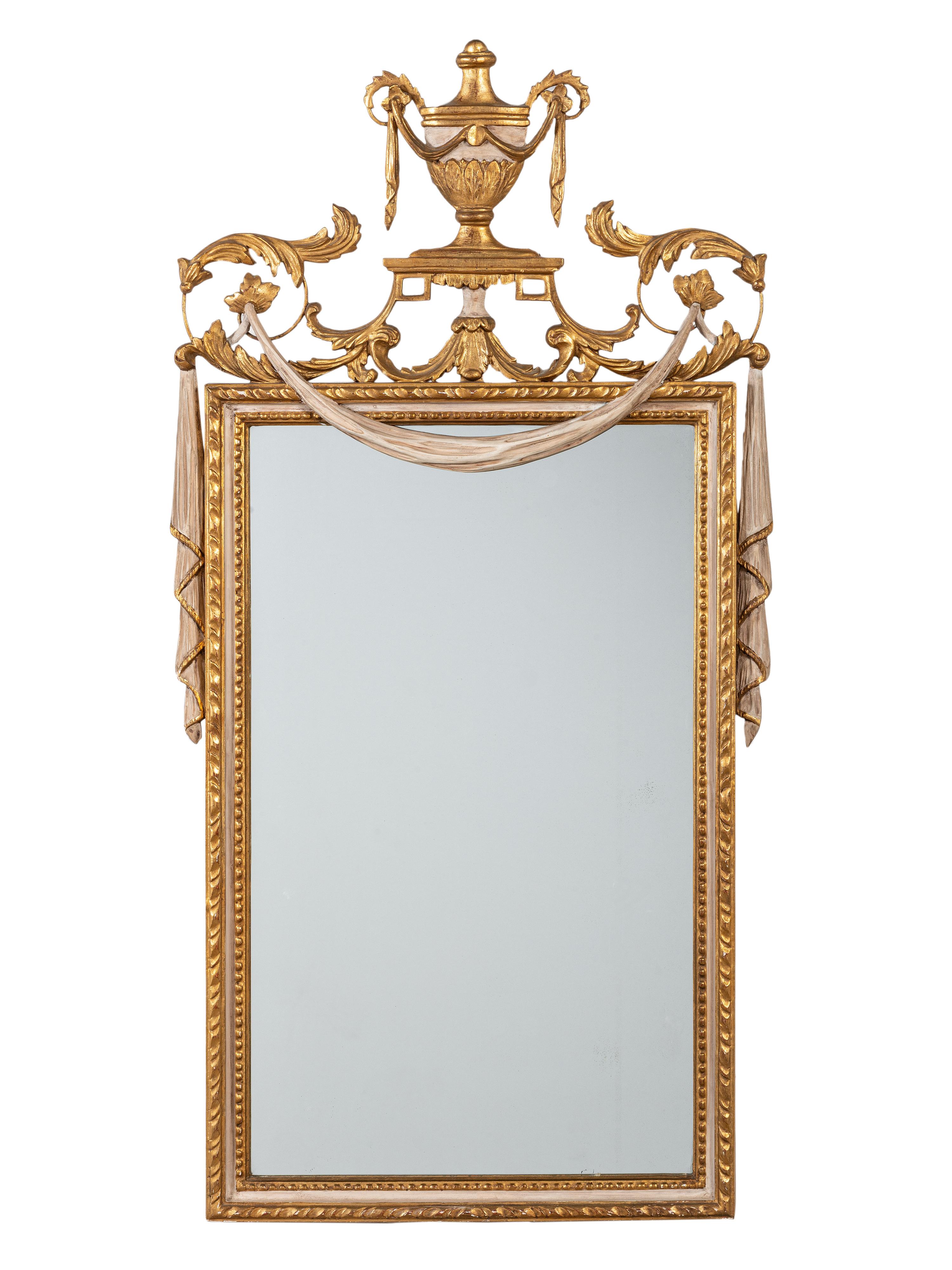 A Neoclassical Style Giltwood Mirror