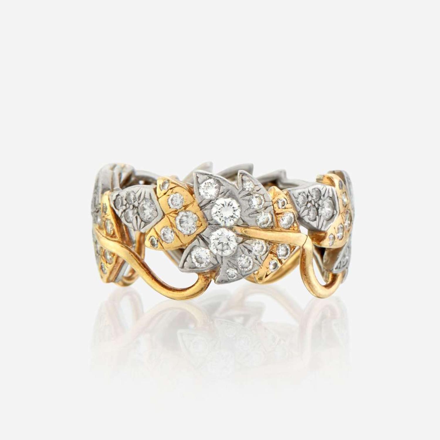 A gold, platinum, and diamond ring, Tiffany & Co. Schlumberger