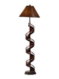 An Architectural Mahogany Staircase Floor Lamp