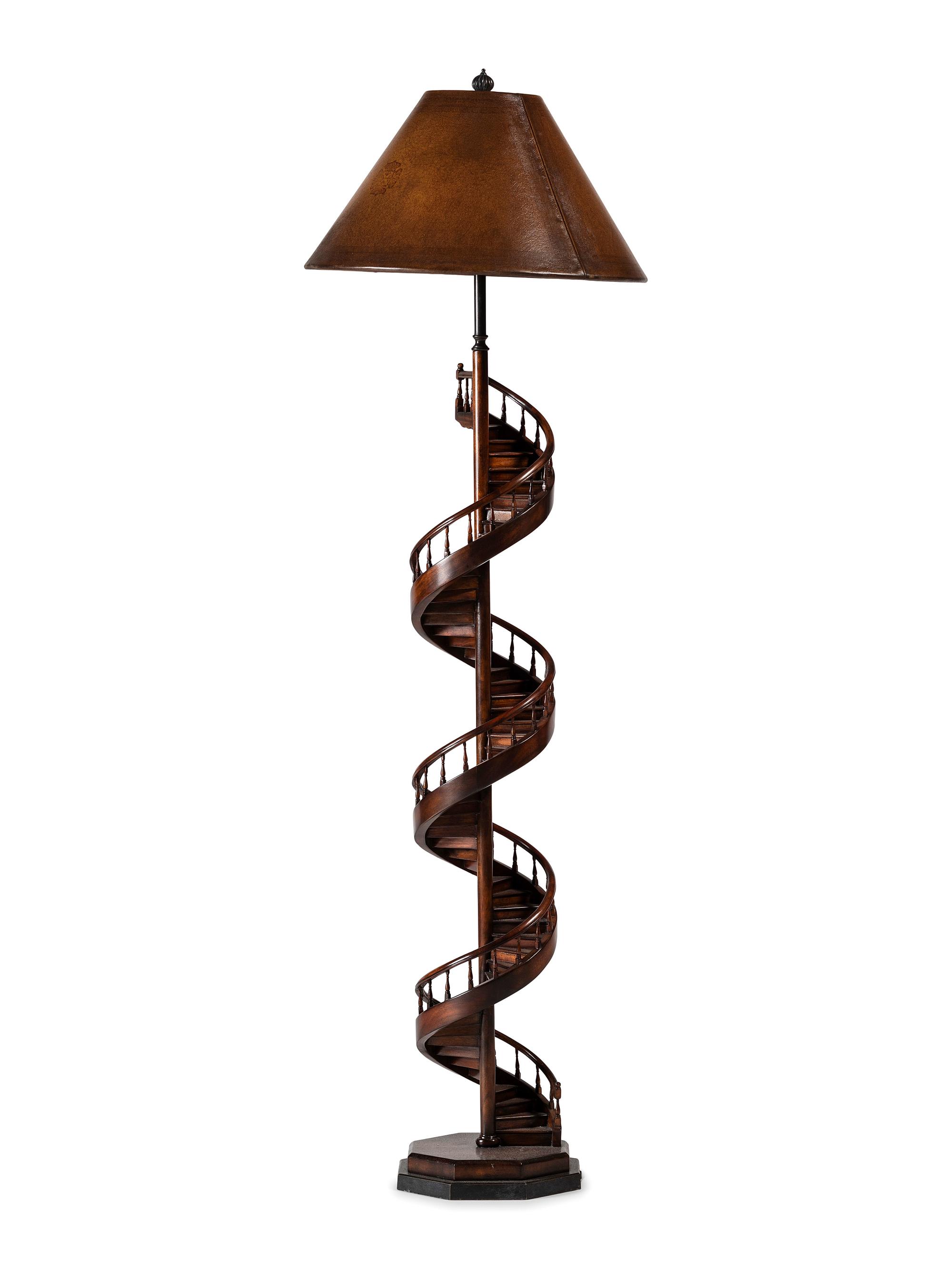 An Architectural Mahogany Staircase Floor Lamp