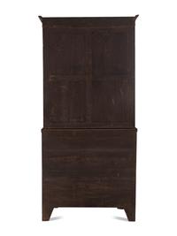 A George III Mahogany and Parcel Ebonized Bureau Bookcase