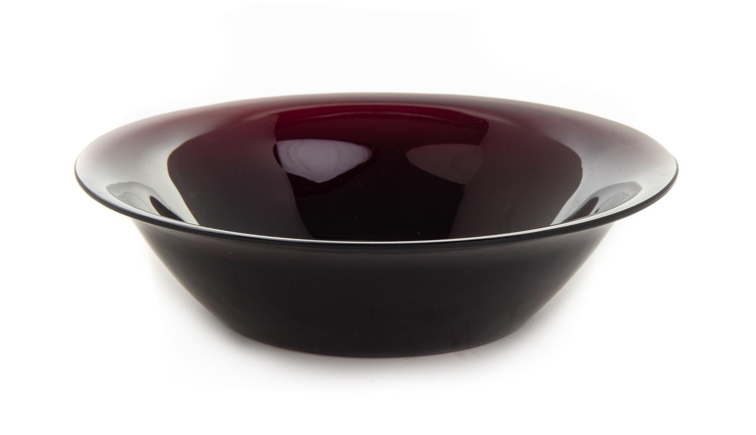 A Chinese Red Peking Glass Bowl Diameter 9 1/8 inches. — 19TH CENTURY