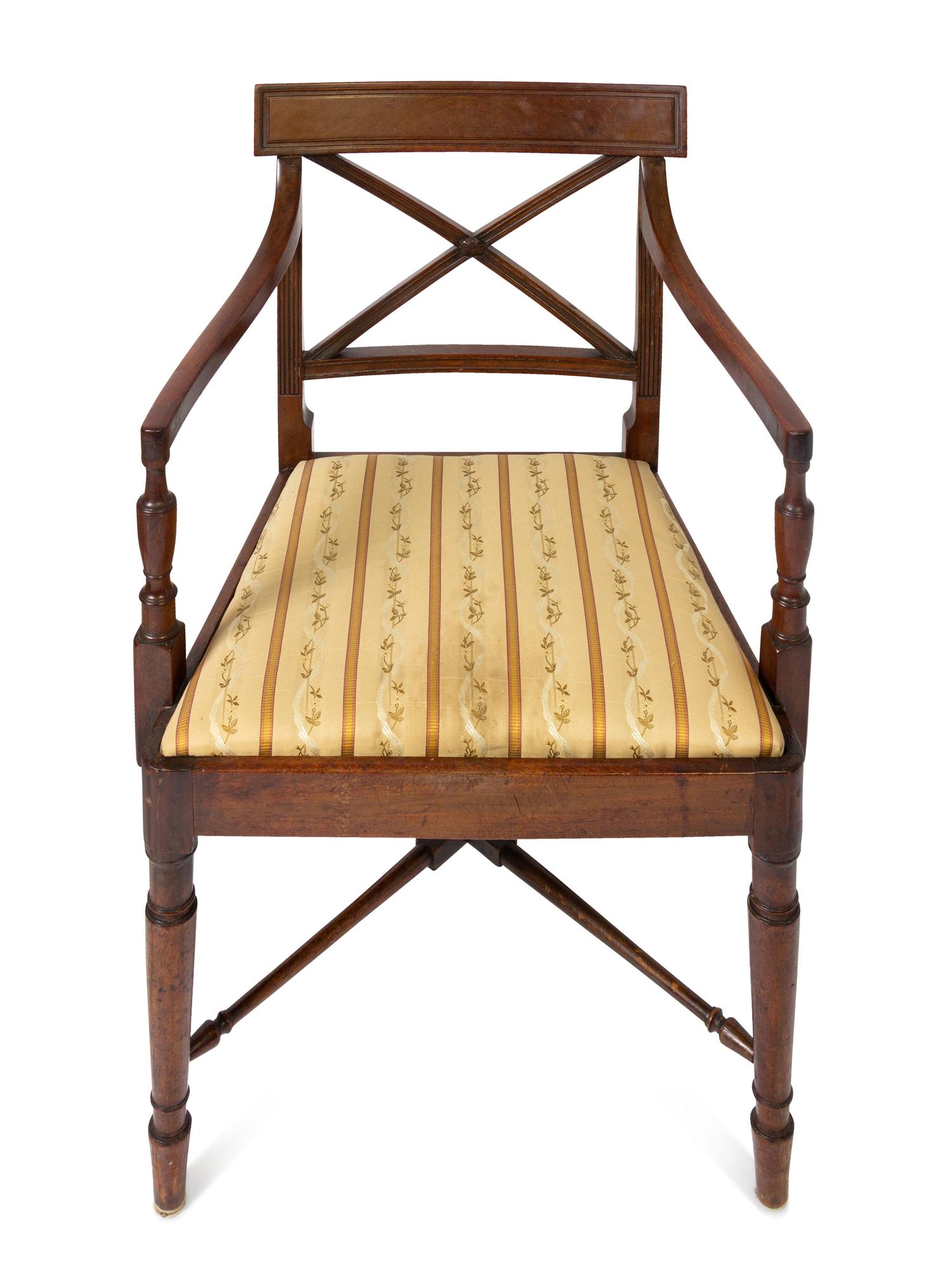 A Set of Six Regency Mahogany Dining Chairs