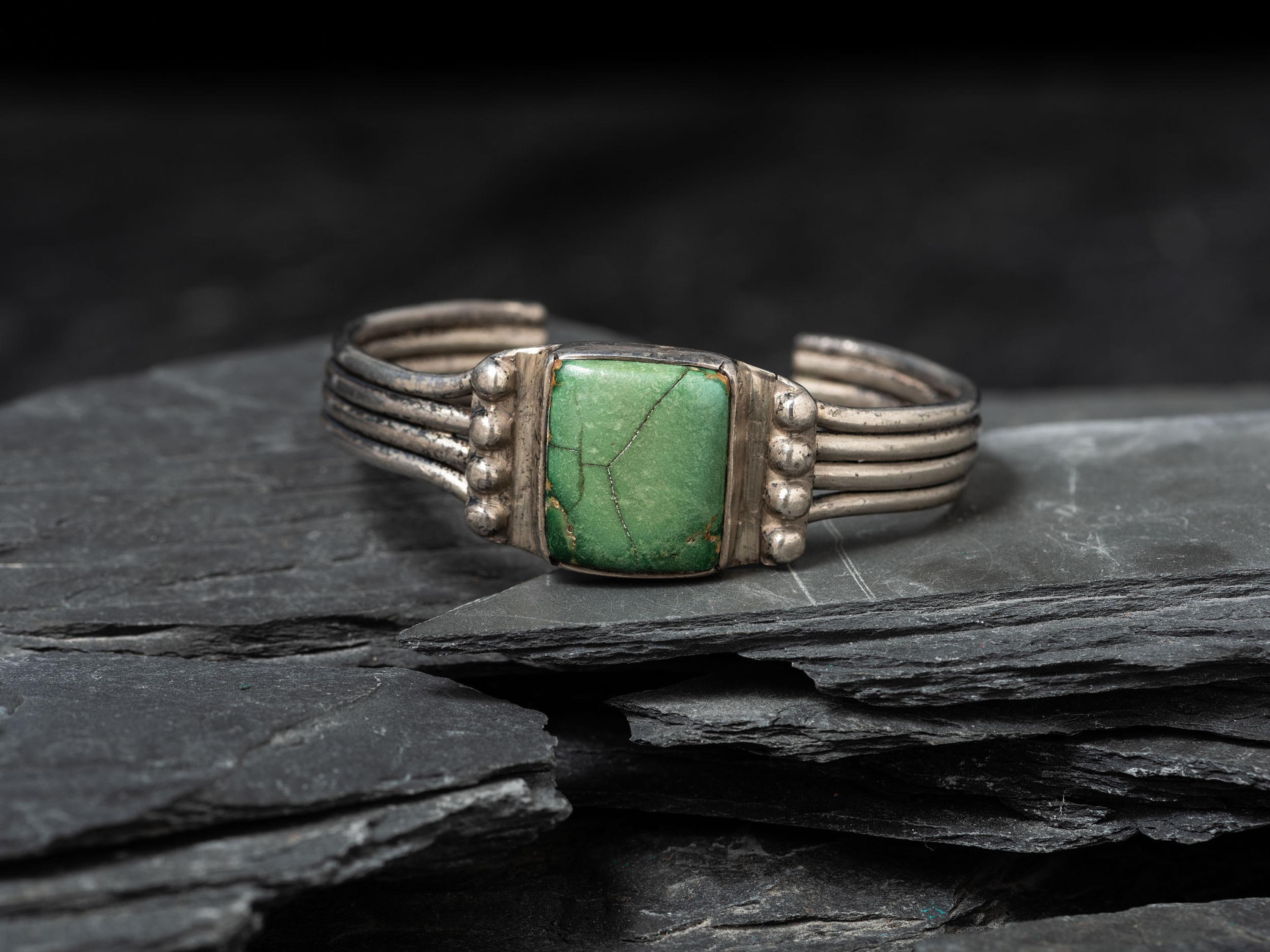 Navajo Cuff Bracelet, with Turquoise Stone, Collected by Hoffman Birney (1891-1958)