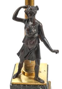 A Pair of French Empire Style Figural Lamps