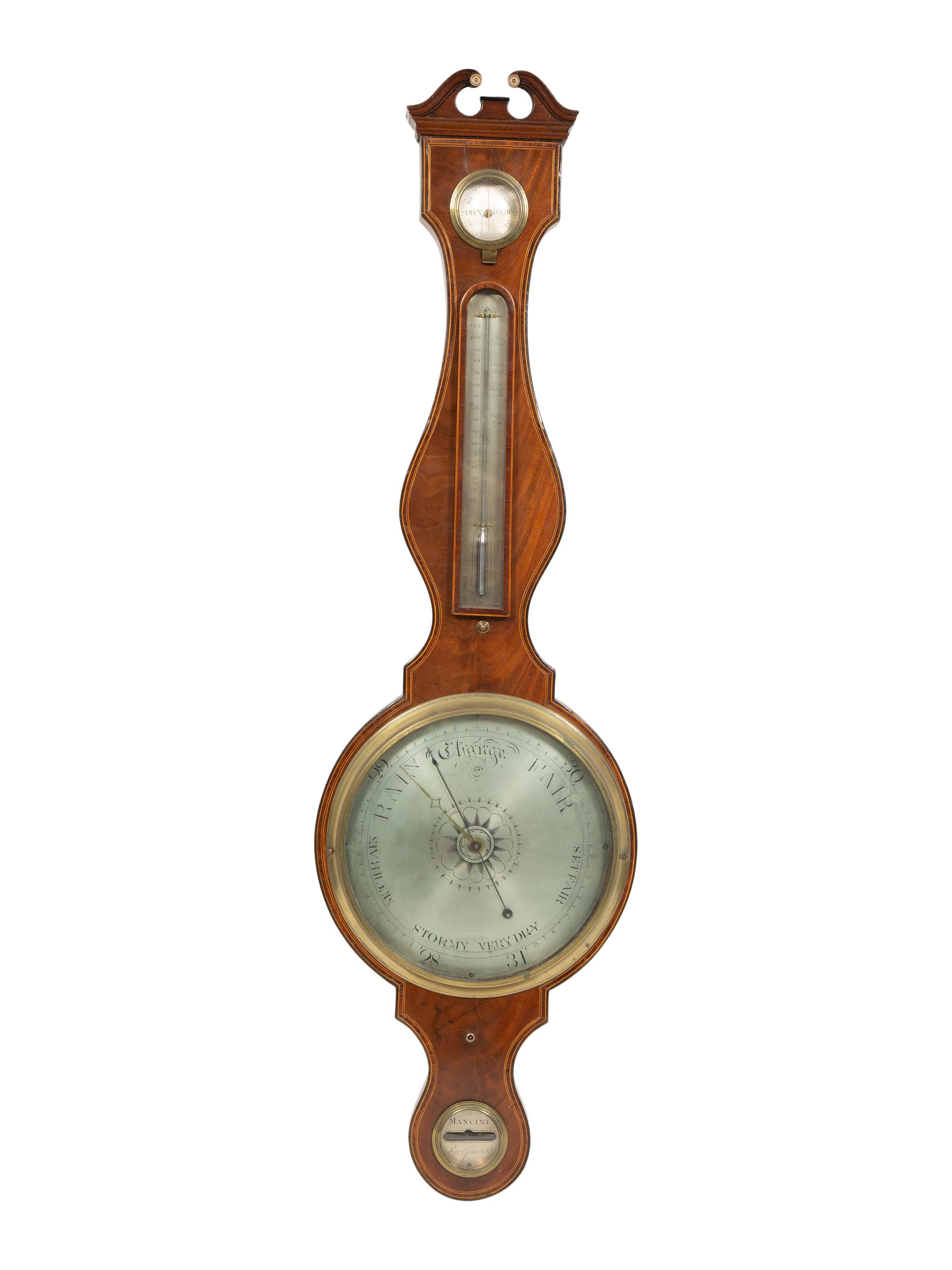 A Regency Crossbanded Mahogany Wheel Barometer