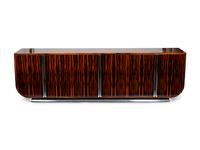 An Art Deco Style Steel-Mounted Macassar Credenza — 20TH CENTURY