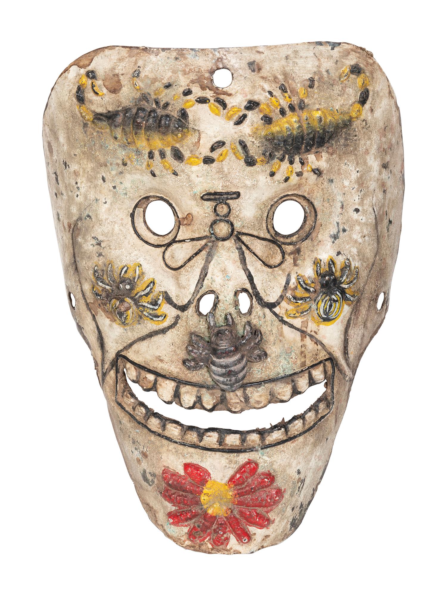 Five Mexican Copper Festival Masks