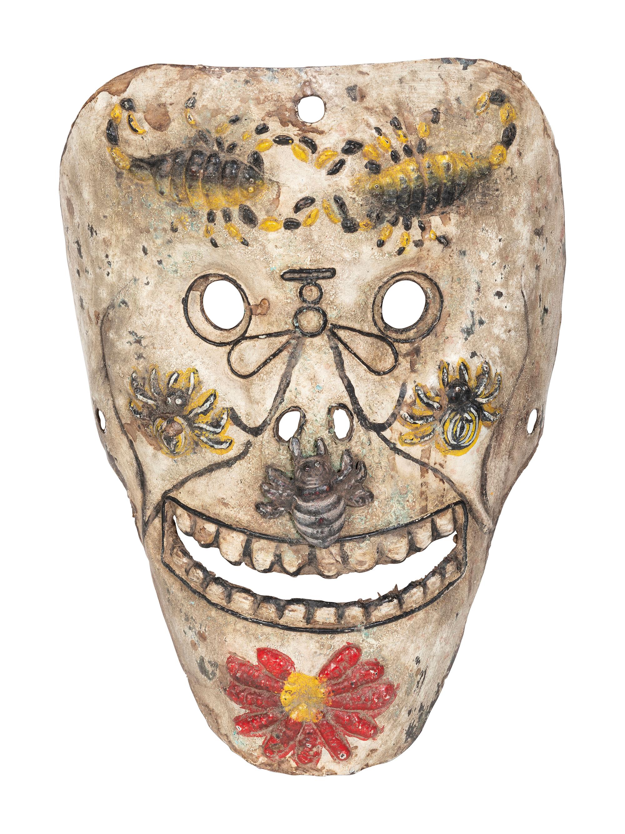 Five Mexican Copper Festival Masks