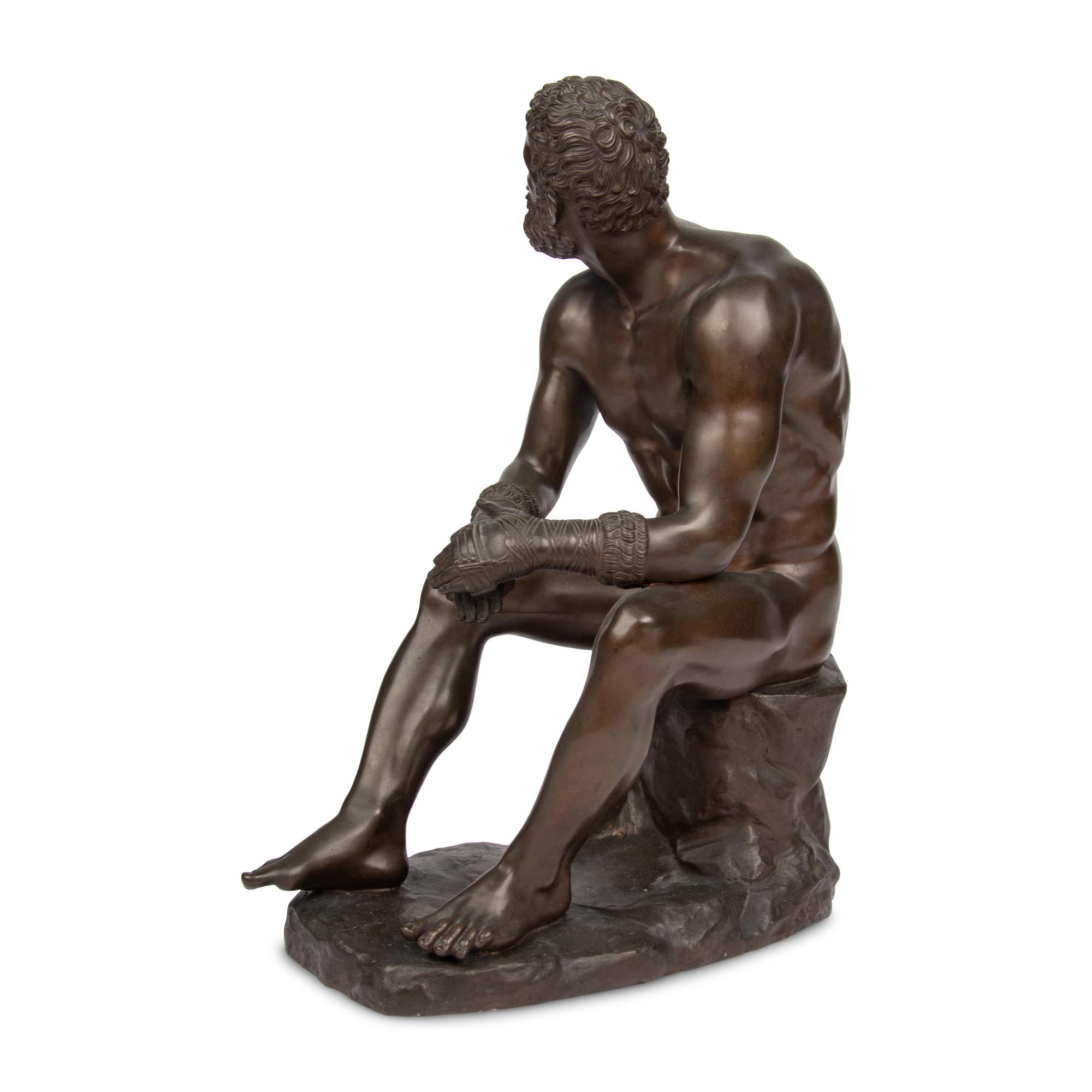 A Continental Bronze Figure of the Boxer of Quirinal