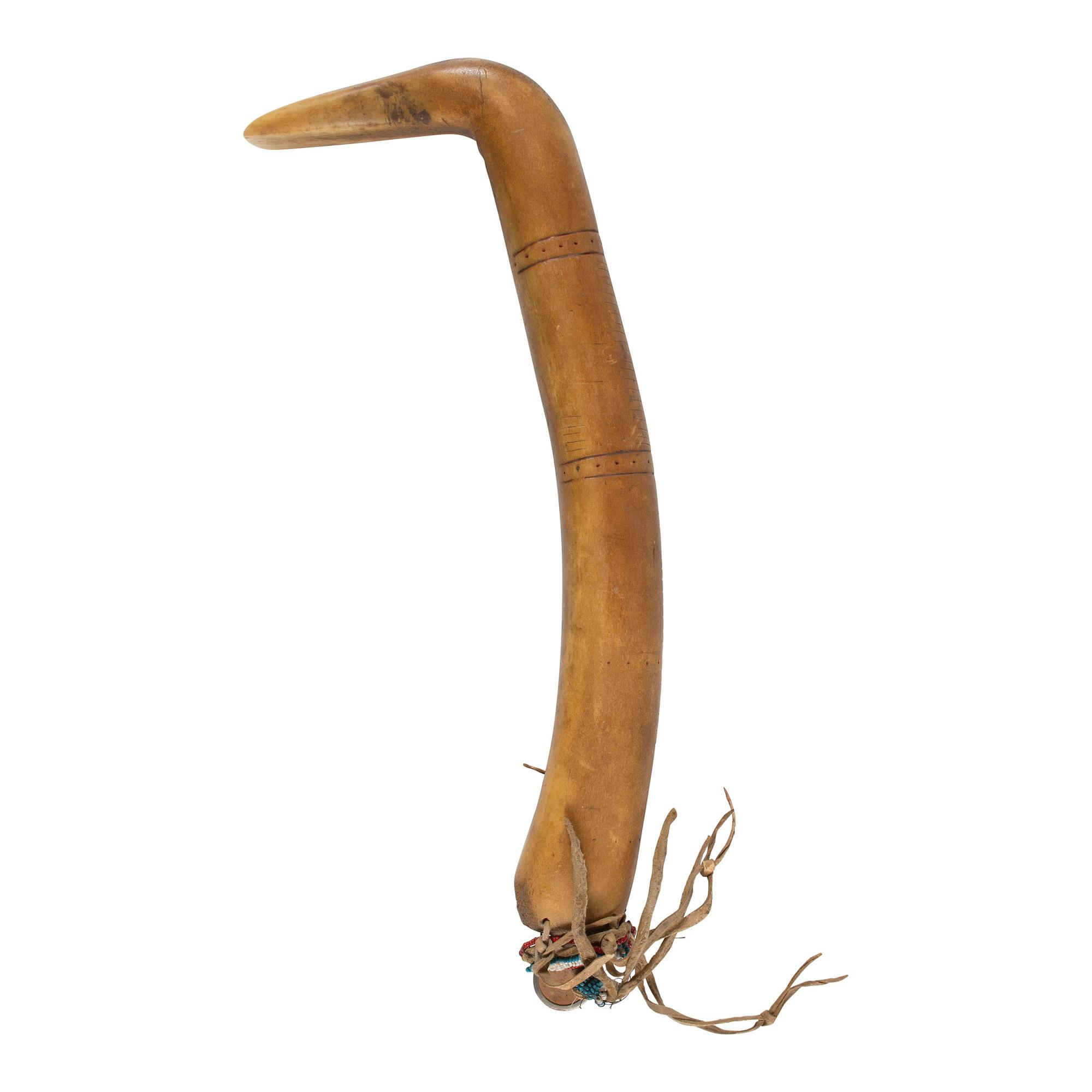 Plains Decorated Elk Antler Scraper