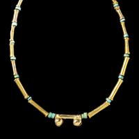 A Chimu Gold Alloy and Shell Necklace