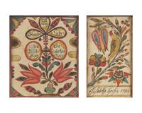Two Fraktur Bookplates, Pennsylvania, Late 18th / Early 19th Century