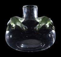 A Lalique Clear and Green Frosted Glass Vase
