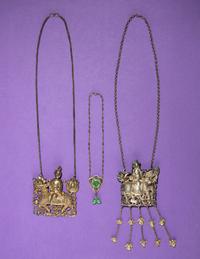 Three Hardstone Embellished and Silver Necklaces