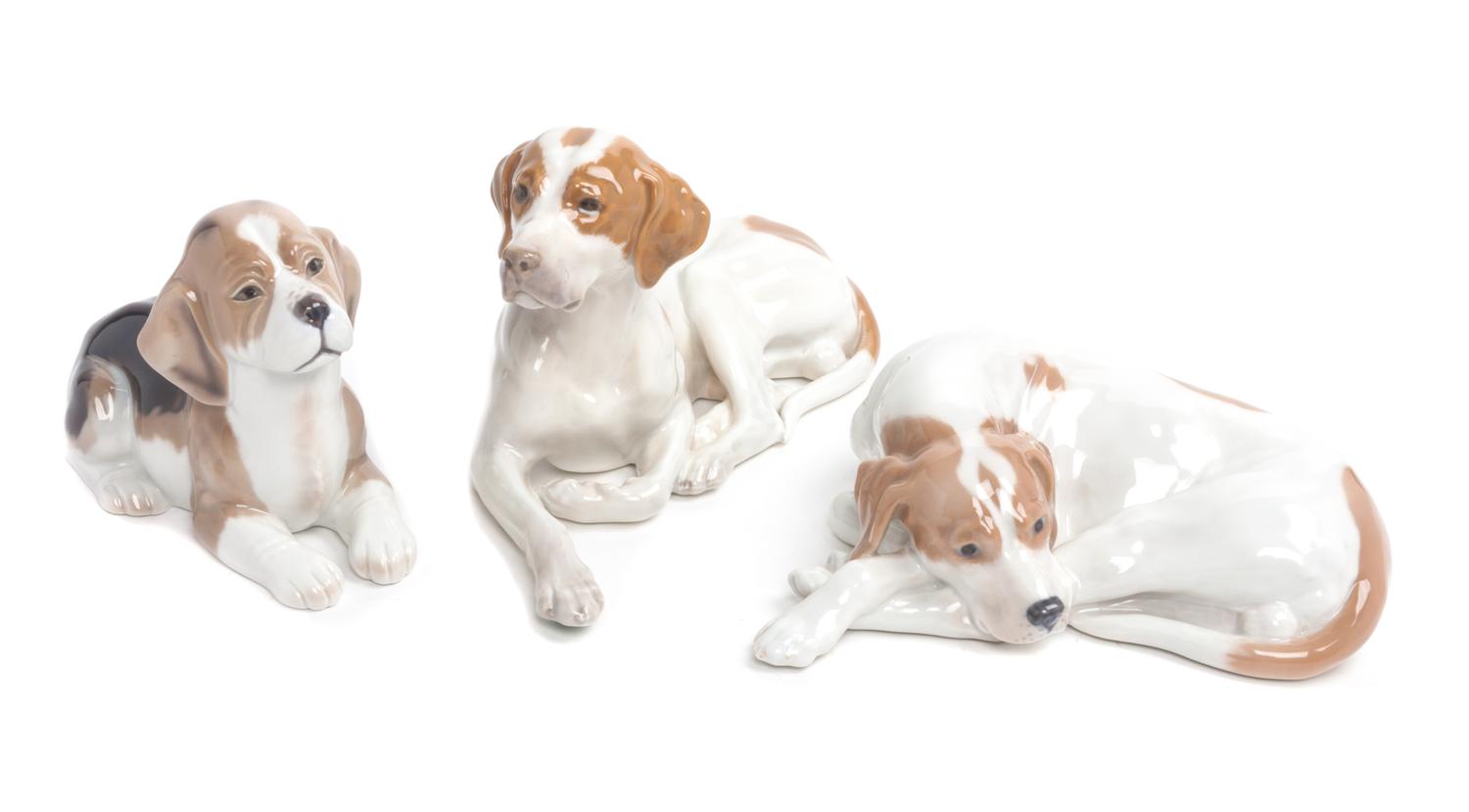 Three Royal Copenhagen Porcelain Figures Width of widest 9 3/4 inches. — 20TH CENTURY