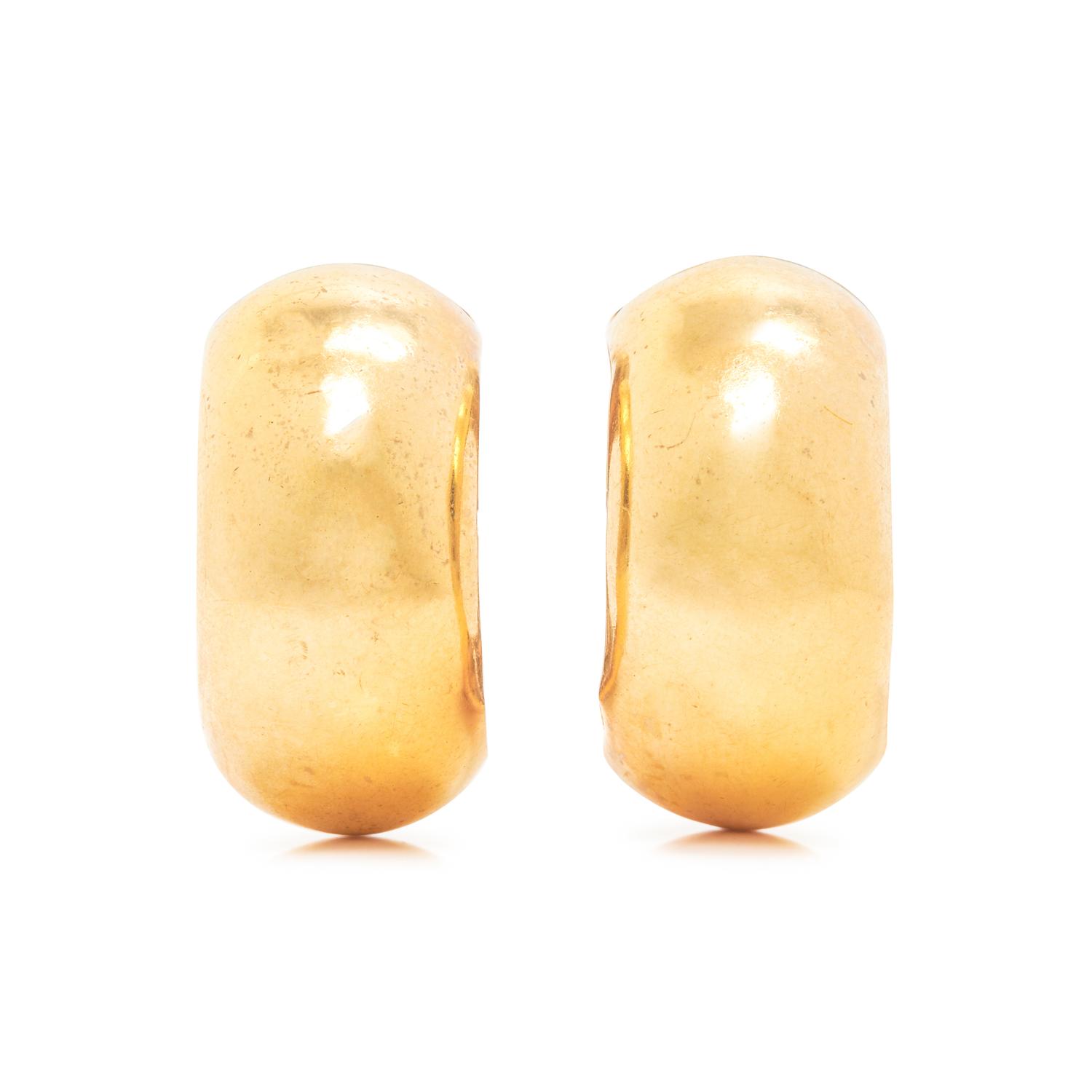 SPRITZER & FUHRMANN, YELLOW GOLD HOOP CLIP EARRINGS