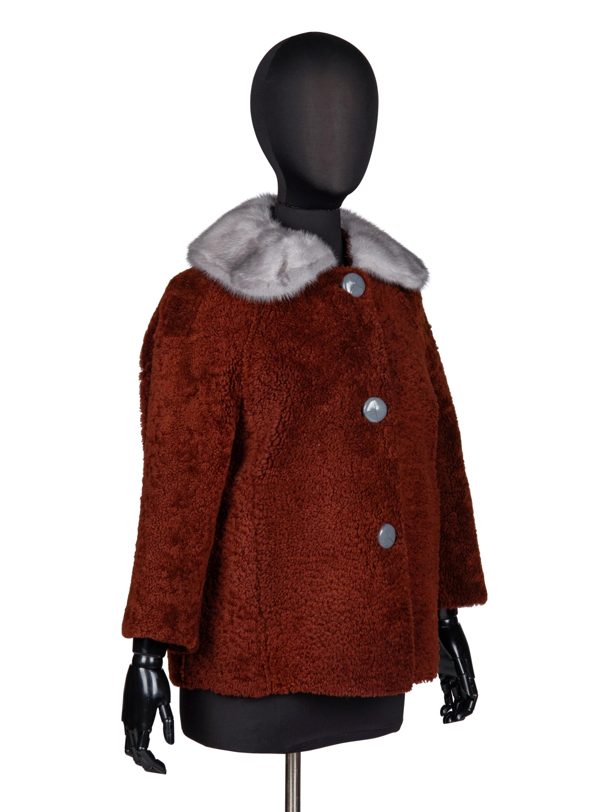 PRADA, MINK COLLAR & SHEARLING JACKET