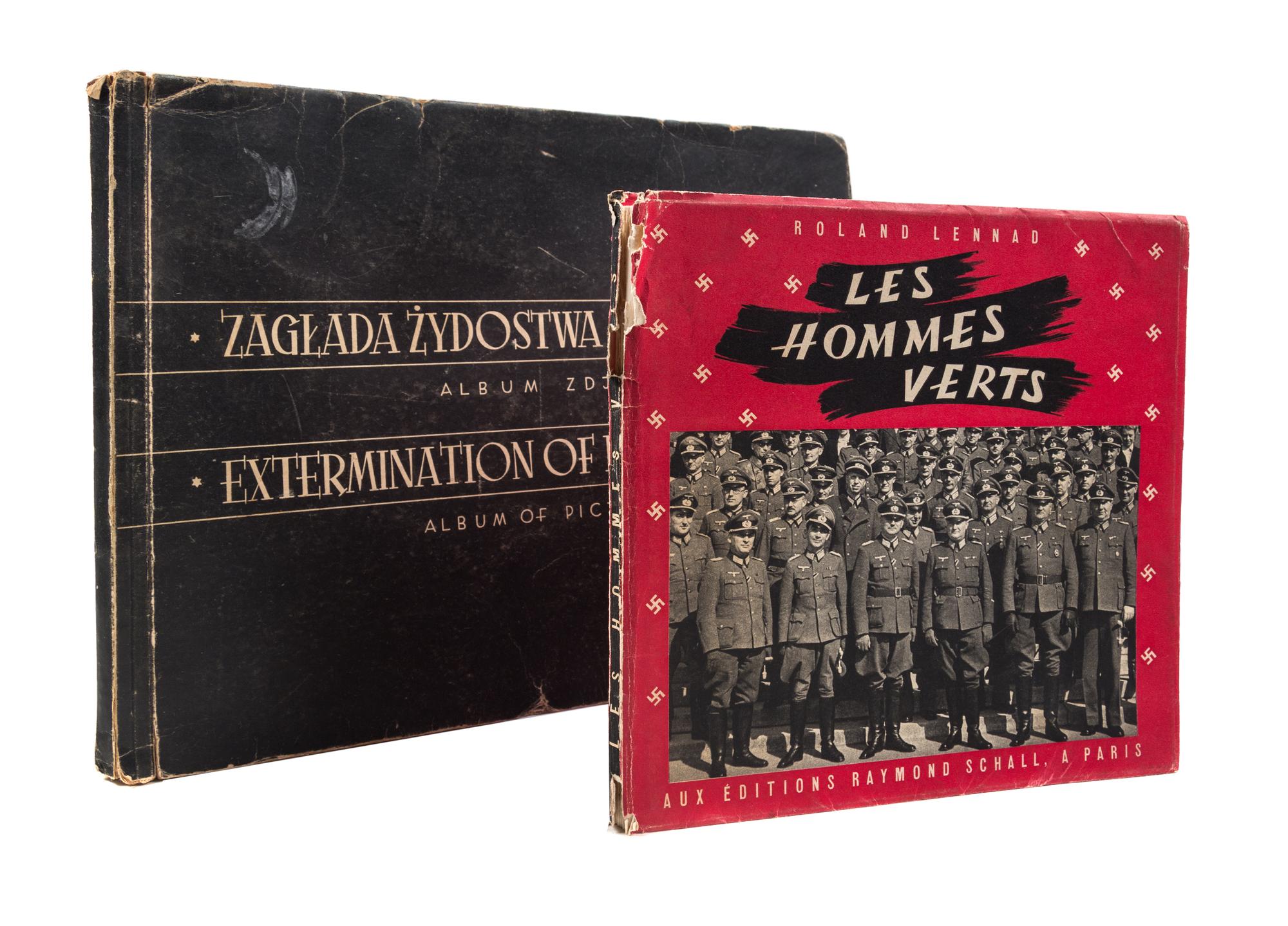 (WWII HISTORY) Zaglada Zydostwa Polskiego... Extermination of Polish JewsLodz, 1945. With Les Hommes Verts. Paris, 1945.