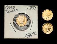 Three Liberty Head $1 Gold Coins