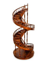 A Mahogany Architectural Spiral Staircase Model — 20TH/21ST CENTURY
