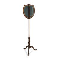 A Regency Needlework Upholstered Shield-Form Fire Screen