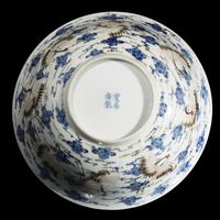 A Chinese Enameled "Cranes" Bowl, "Bao Shan Zhai" Mark 寶善齋製款 粉彩雲鶴圖盌