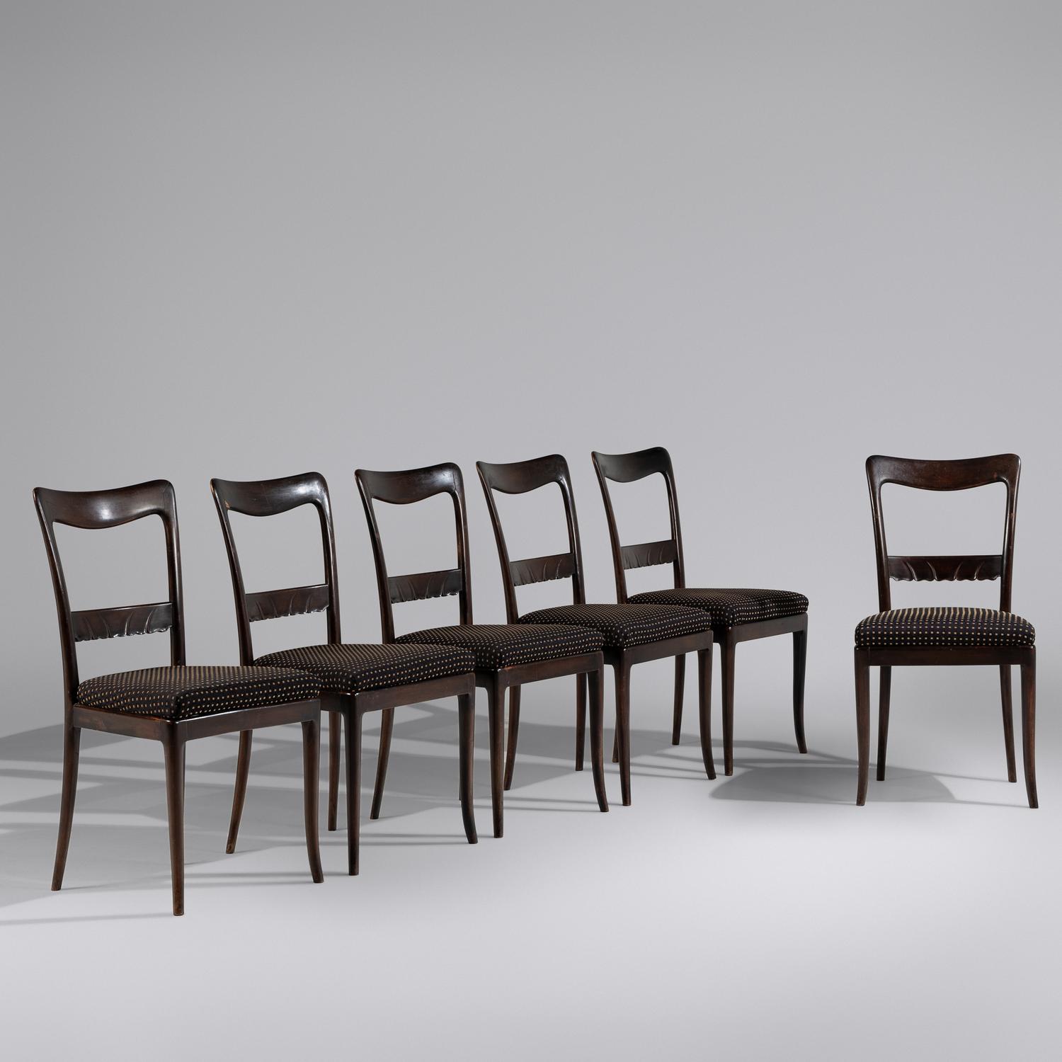 Dining chairs, six, c. 1950 Arredamenti Borsani, Italy