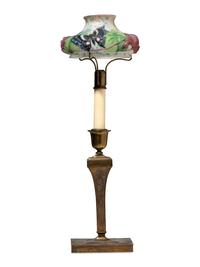 A Reverse-Painted Glass 'Butterfly' Lamp