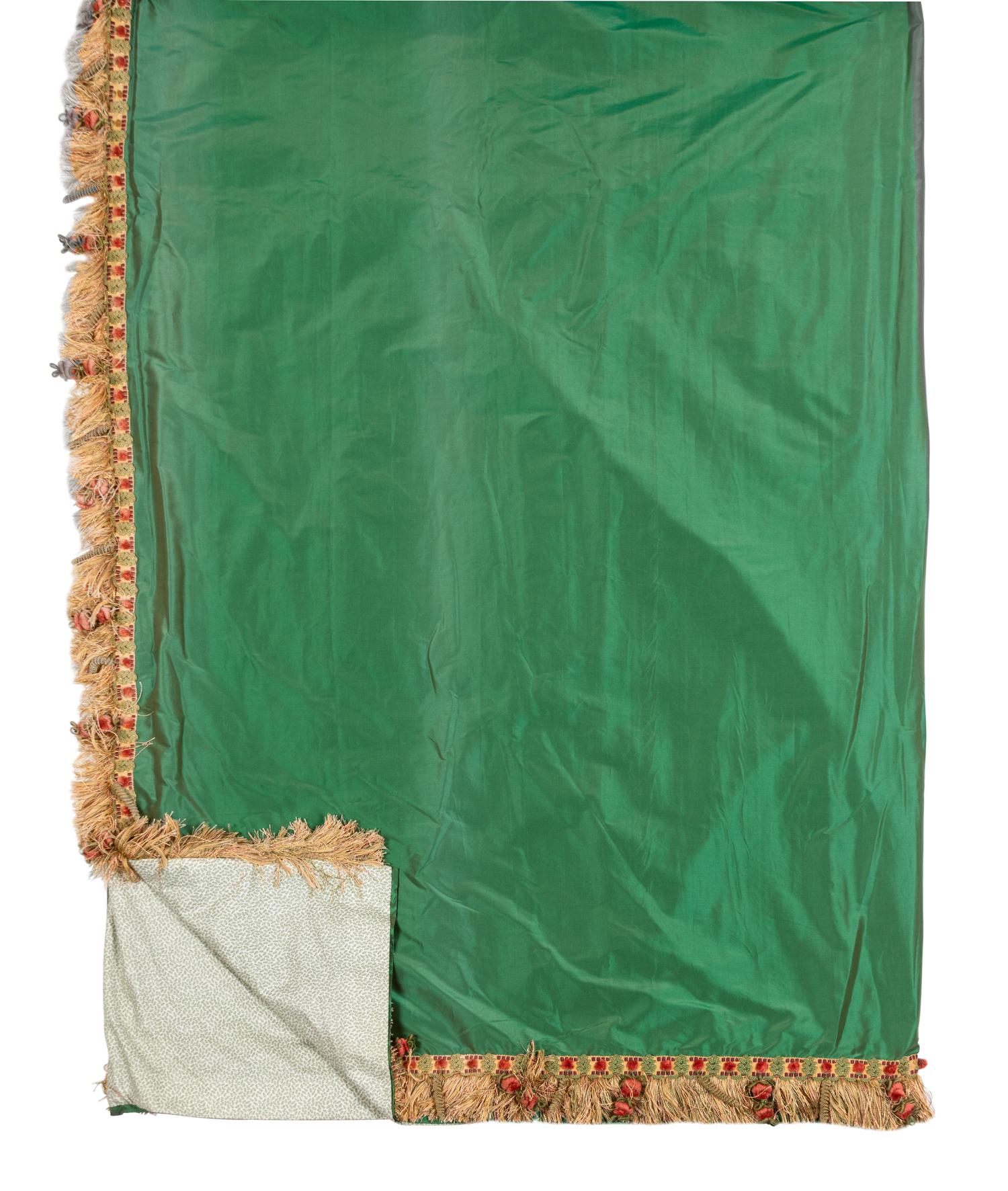 A Set of Eleven Green Drapes