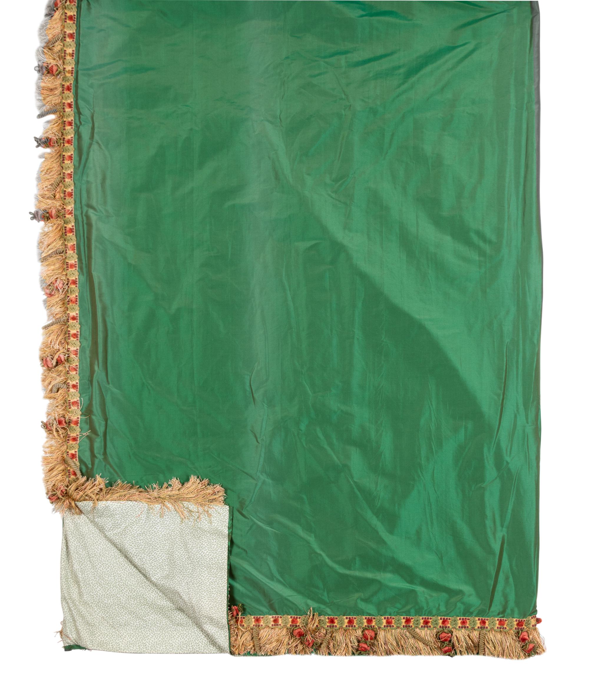 A Set of Eleven Green Drapes