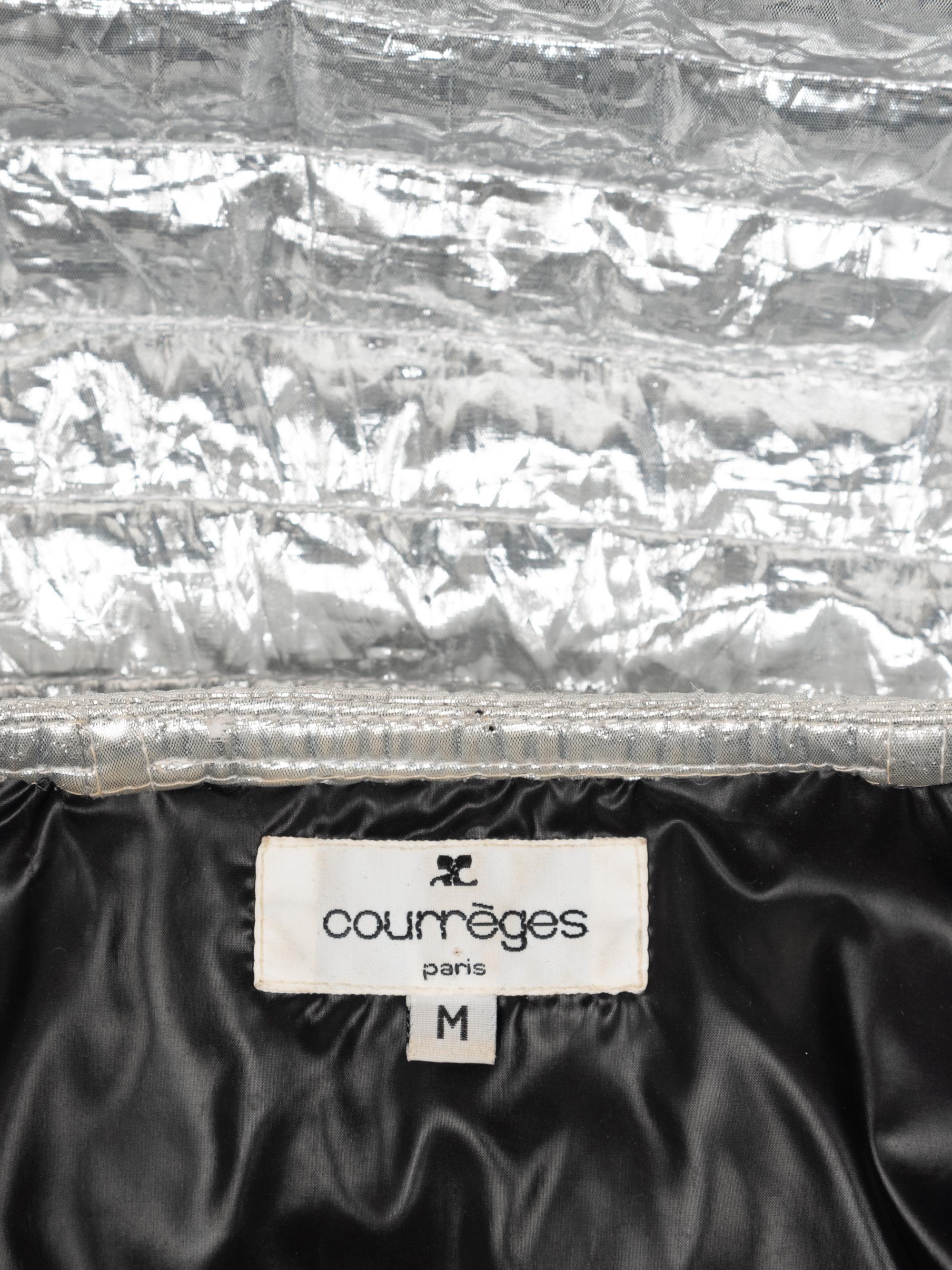Courrèges Metallic Quilted Coat, 1980-90s