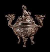 A Chinese Bronze Covered Incense Burner