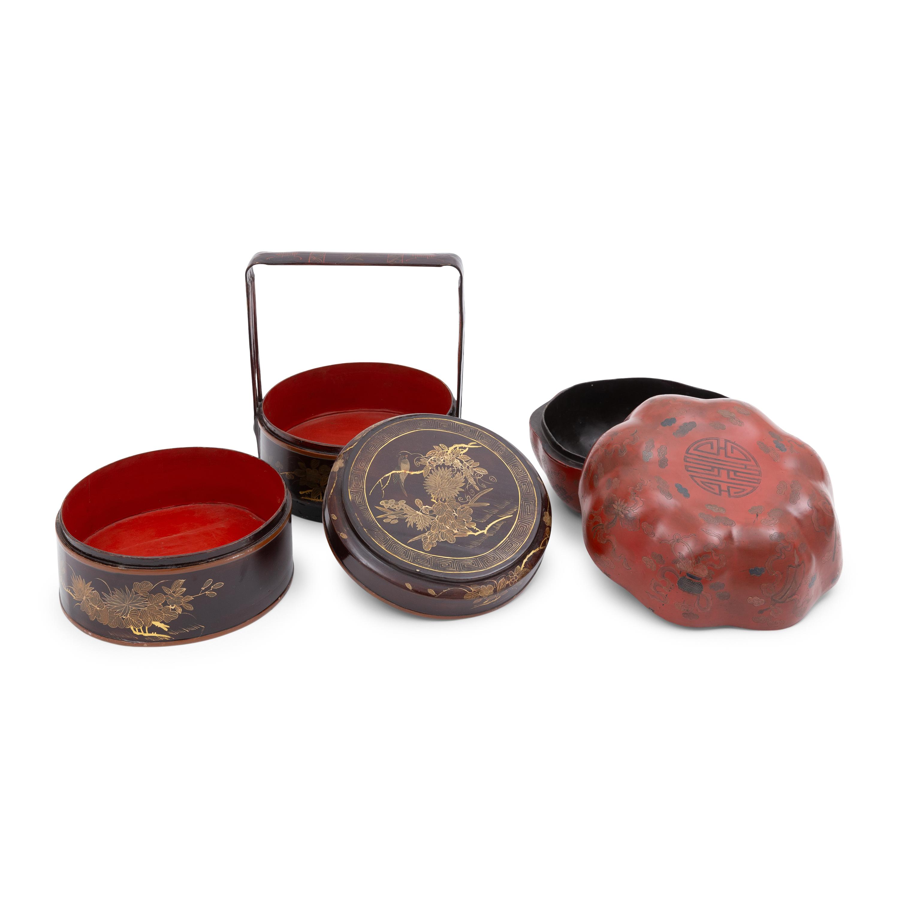 Two Burmese Lacquer Boxes