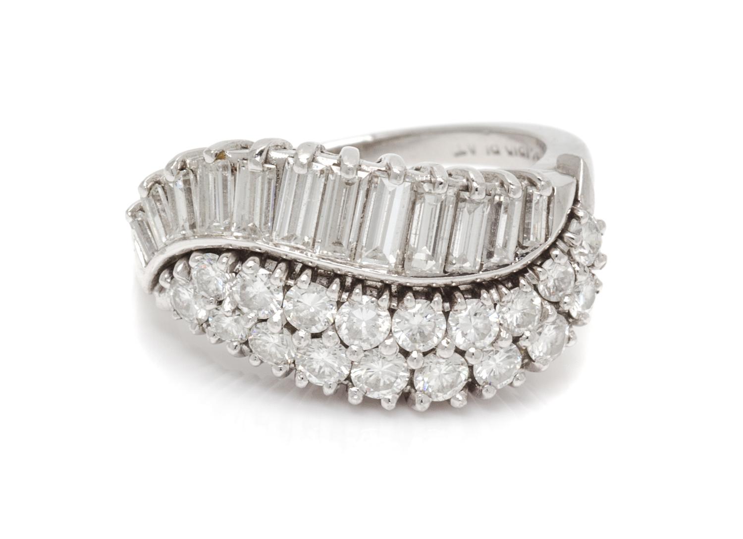 A Platinum and Diamond Ring, 4.90 dwts.