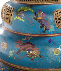 A Large Chinese Cloisonné Enamel Tripod Censer