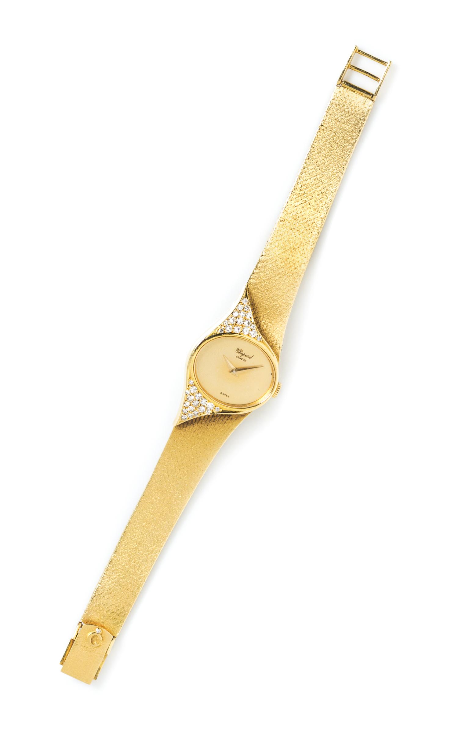 An 18 Karat Yellow Gold and Diamond Wristwatch, Chopard, 32.10 dwts.