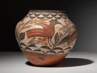 Zia Four Color Pottery Olla, with Parrots
